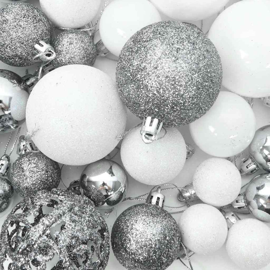 Artificial Half Pre-lit Christmas Tree with Ball Set White 180 cm