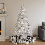 Artificial Half Pre-lit Christmas Tree with Ball Set White 180 cm