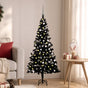Artificial Pre-lit Christmas Tree with Ball Set Black 120 cm PVC