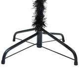 Artificial Pre-lit Christmas Tree with Ball Set Black 120 cm PVC - Front View