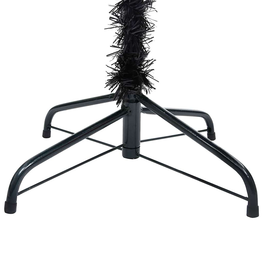 Artificial Pre-lit Christmas Tree with Ball Set Black 210cm PVC
