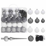 Artificial Pre-lit Christmas Tree with Ball Set Black 210cm PVC