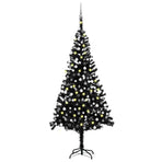 Artificial Pre-lit Christmas Tree with Ball Set Black 240cm PVC