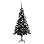 Artificial Pre-lit Christmas Tree with Ball Set Black 240cm PVC