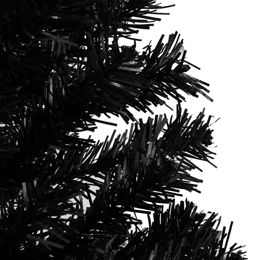 Artificial Pre-lit Christmas Tree with Ball Set Black 240cm PVC
