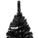 Artificial Pre-lit Christmas Tree with Ball Set Black 240cm PVC
