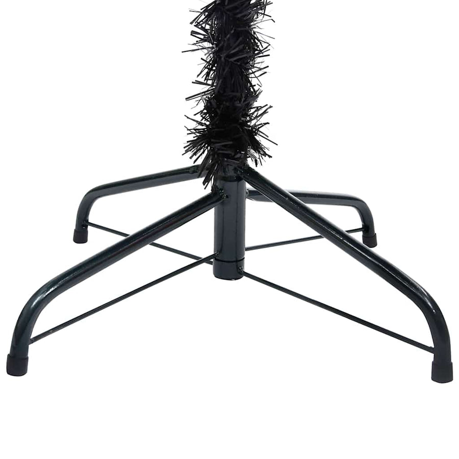 Artificial Pre-lit Christmas Tree with Ball Set Black 240cm PVC