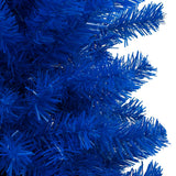 Artificial Pre-lit Christmas Tree with Ball Set Blue 120 cm PVC - Side View