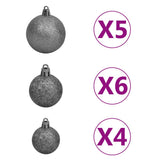 Artificial Pre-lit Christmas Tree with Ball Set Blue 120 cm PVC