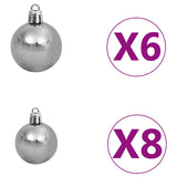Artificial Pre-lit Christmas Tree with Ball Set Blue 150 cm PVC - Extra Image