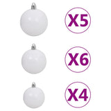 Artificial Pre-lit Christmas Tree with Ball Set Blue 180 cm PVC - Low Angle