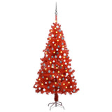 Artificial Pre-lit Christmas Tree with Ball Set Red 120 cm PVC