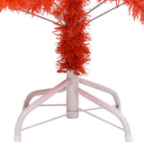 Artificial Pre-lit Christmas Tree with Ball Set Red 120 cm PVC - Top-Down View