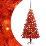 Artificial Pre-lit Christmas Tree with Ball Set Red 120 cm PVC