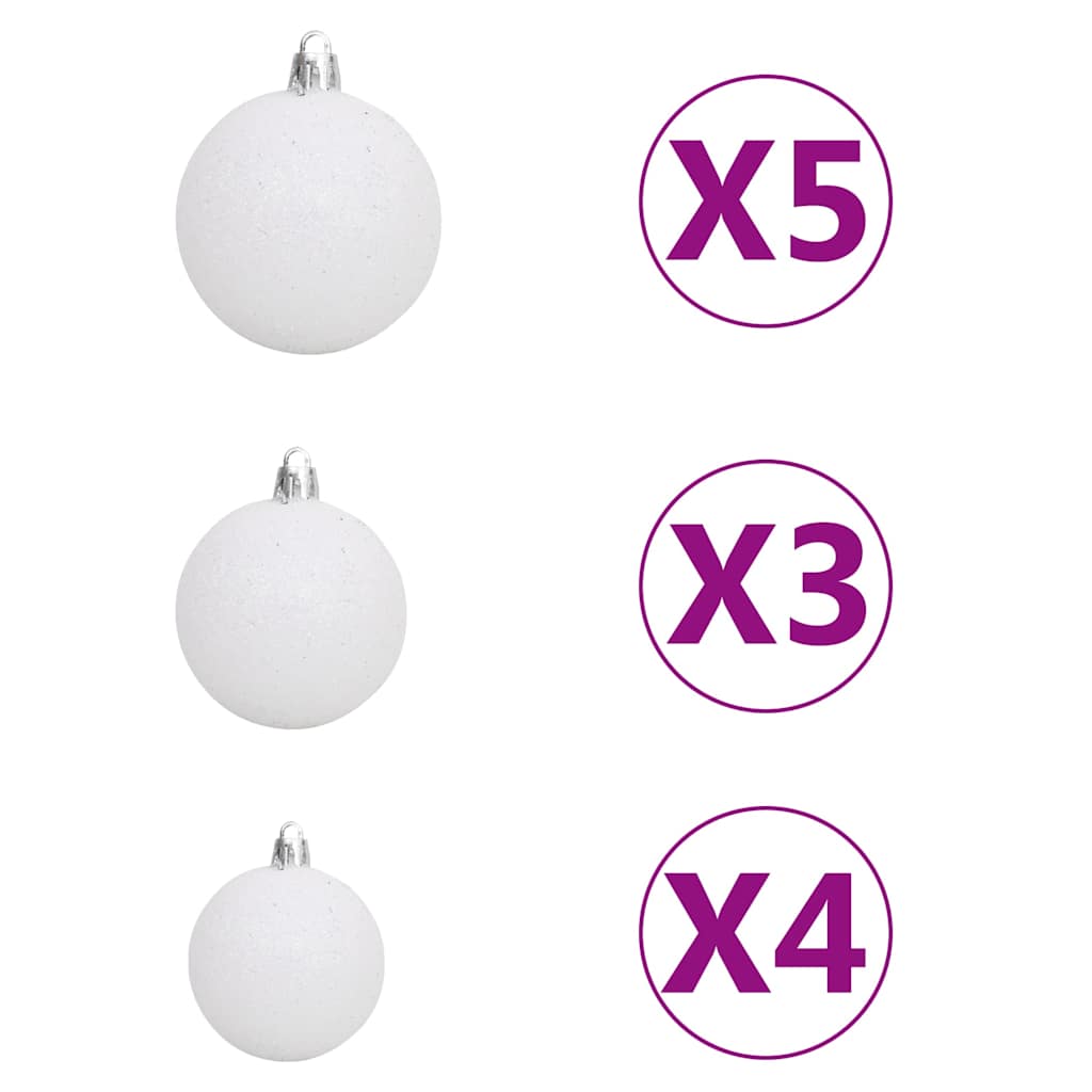 Artificial Pre-lit Christmas Tree with Ball Set Red 150 cm PVC