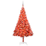 Artificial Pre-lit Christmas Tree with Ball Set Red 240 cm PVC