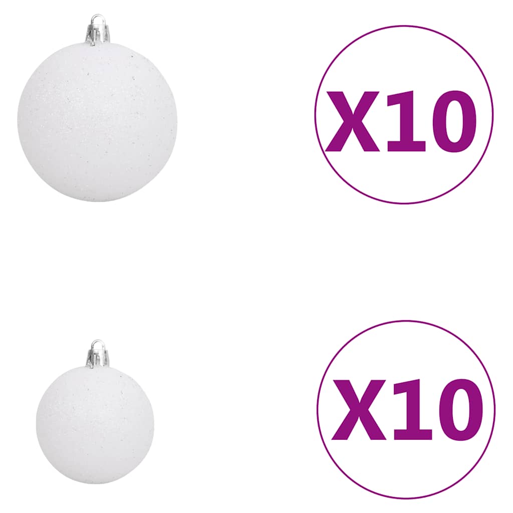 Artificial Pre-lit Christmas Tree with Ball Set Red 240 cm PVC