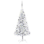 Artificial Pre-lit Christmas Tree with Ball Set Silver 120 cm PET