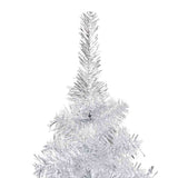 Artificial Pre-lit Christmas Tree with Ball Set Silver 150 cm PET - Side View