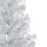 Artificial Pre-lit Christmas Tree with Ball Set Silver 180 cm PET - Front View