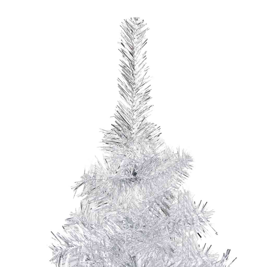 Artificial Pre-lit Christmas Tree with Ball Set Silver 210 cm PET