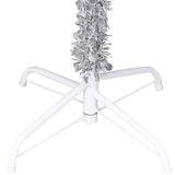 Artificial Pre-lit Christmas Tree with Ball Set Silver 210 cm PET - Top-Down View