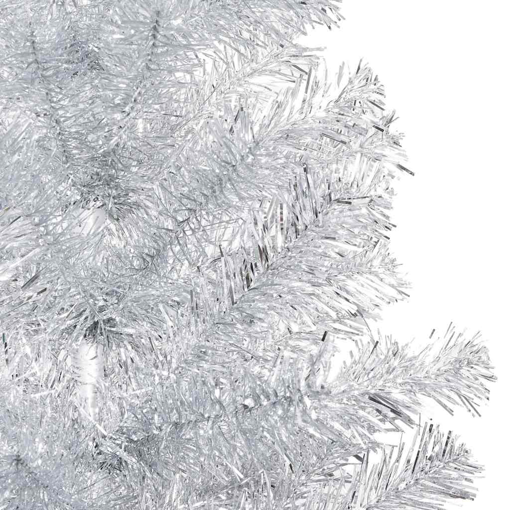 Artificial Pre-lit Christmas Tree with Ball Set Silver 240 cm PET