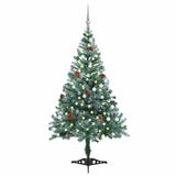 Frosted Pre-lit Christmas Tree with Ball Set Pinecones 150 cm