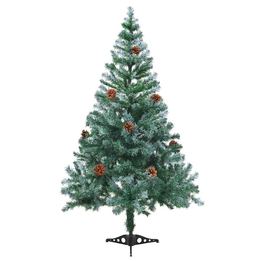 Frosted Pre-lit Christmas Tree with Ball Set Pinecones 150 cm