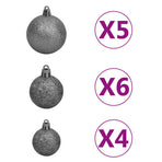 Artificial Pre-lit Christmas Tree with Ball Set Pinecones 180 cm