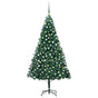 Artificial Pre-lit Christmas Tree with Ball Set Green 210cm PVC