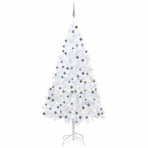 Artificial Pre-lit Christmas Tree with Ball Set White 210cm PVC