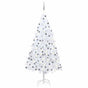 Artificial Pre-lit Christmas Tree with Ball Set White 210cm PVC