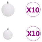 Artificial Pre-lit Christmas Tree with Ball Set White 210cm PVC