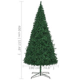 Artificial Pre-lit Christmas Tree 400 cm Green - Rear View