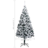 Artificial Pre-lit Christmas Tree with Flocked Snow Green 400 cm PVC - Close-Up Angle
