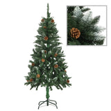 Artificial Pre-lit Christmas Tree with Pine Cones 150 cm - Front View