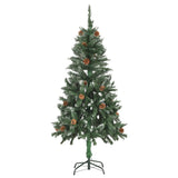 Artificial Pre-lit Christmas Tree with Pine Cones 150 cm - Side View