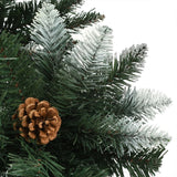 Artificial Pre-lit Christmas Tree with Pine Cones 180 cm - Top-Down View