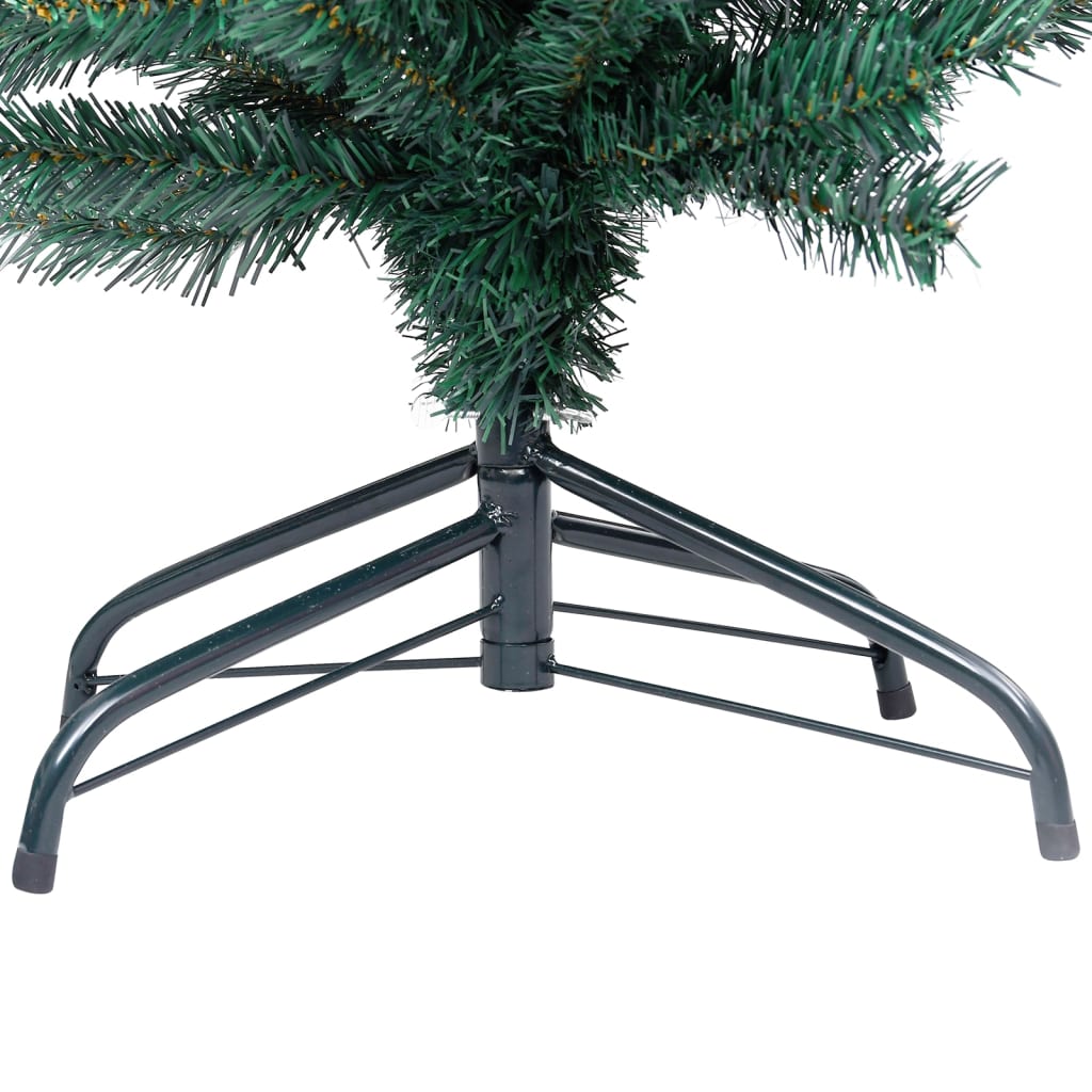 Slim Artificial Pre-lit Christmas Tree with Stand Green 120 cm PVC