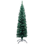 Slim Artificial Pre-lit Christmas Tree with Stand Green 150 cm