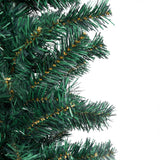 Slim Artificial Pre-lit Christmas Tree with Stand Green 150 cm PVC - 45-Degree Angle