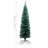 Slim Artificial Pre-lit Christmas Tree with Stand Green 150 cm PVC - Extra Image