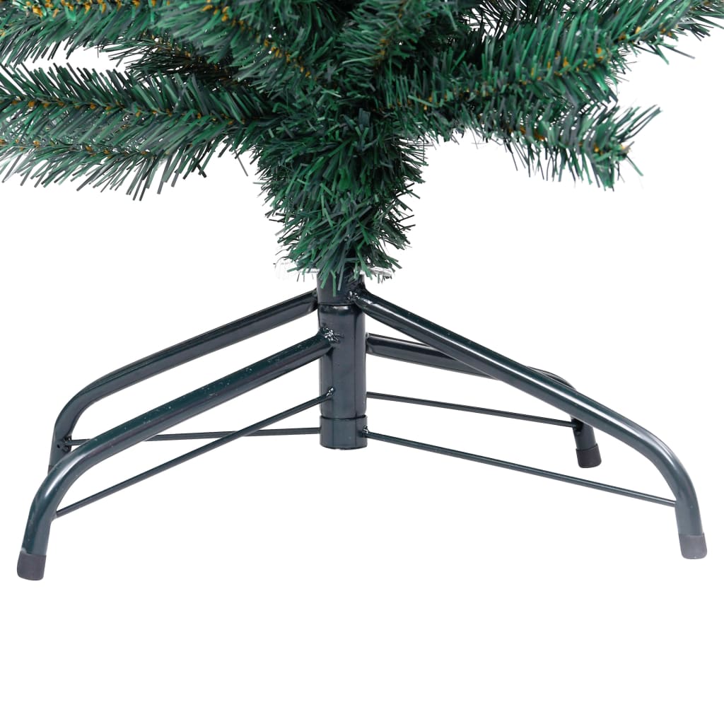 Slim Artificial Pre-lit Christmas Tree with Stand Green 210 cm PVC
