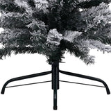 Slim Pre-lit Christmas Tree with Flocked Snow Green 120 cm PVC - 45-Degree Angle