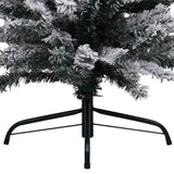 Slim Pre-lit Christmas Tree with Flocked Snow Green 240 cm PVC