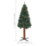 Slim Pre-lit Christmas Tree with Real Wood&Cones Green 180 cm - Extra Image