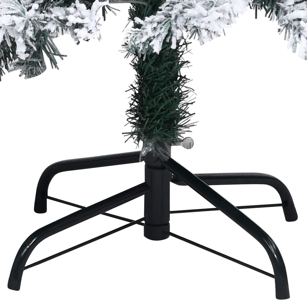 Artificial Pre-lit Christmas Tree with Flocked Snow Green 120 cm