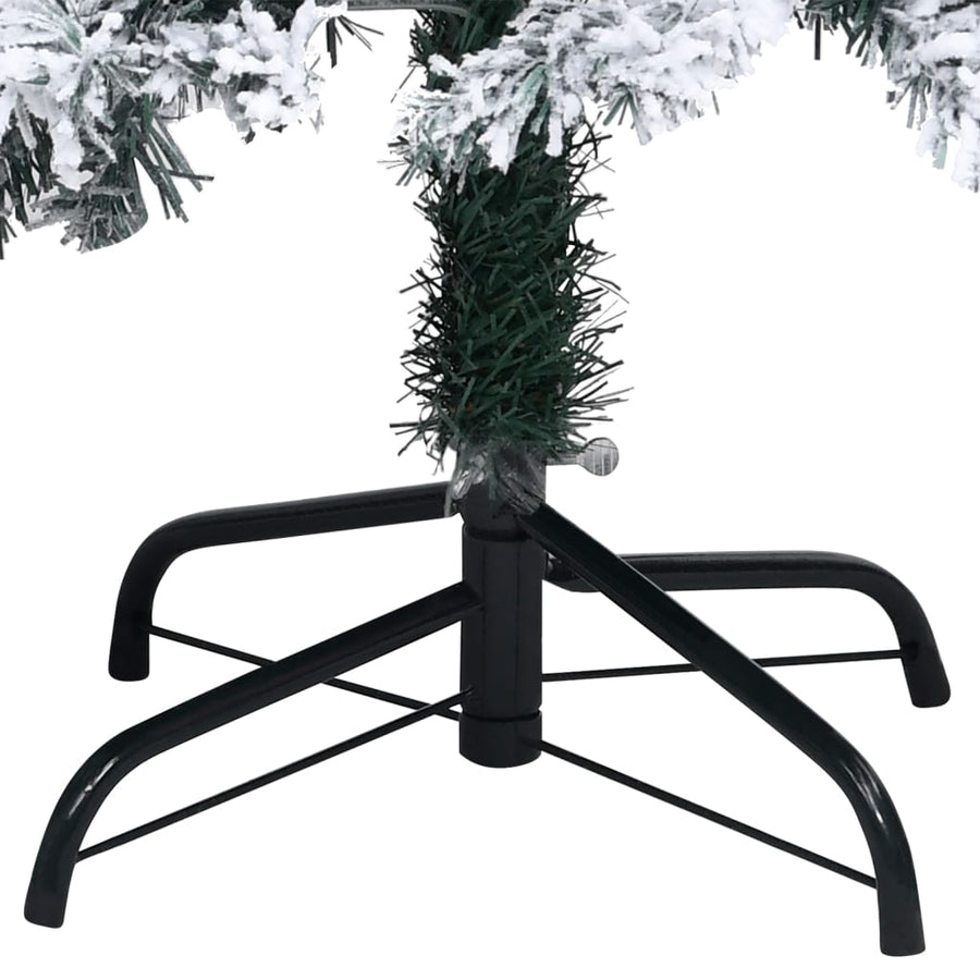 Artificial Pre-lit Christmas Tree with Flocked Snow Green 120 cm