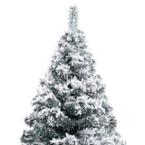 Artificial Pre-lit Christmas Tree with Flocked Snow Green 150 cm